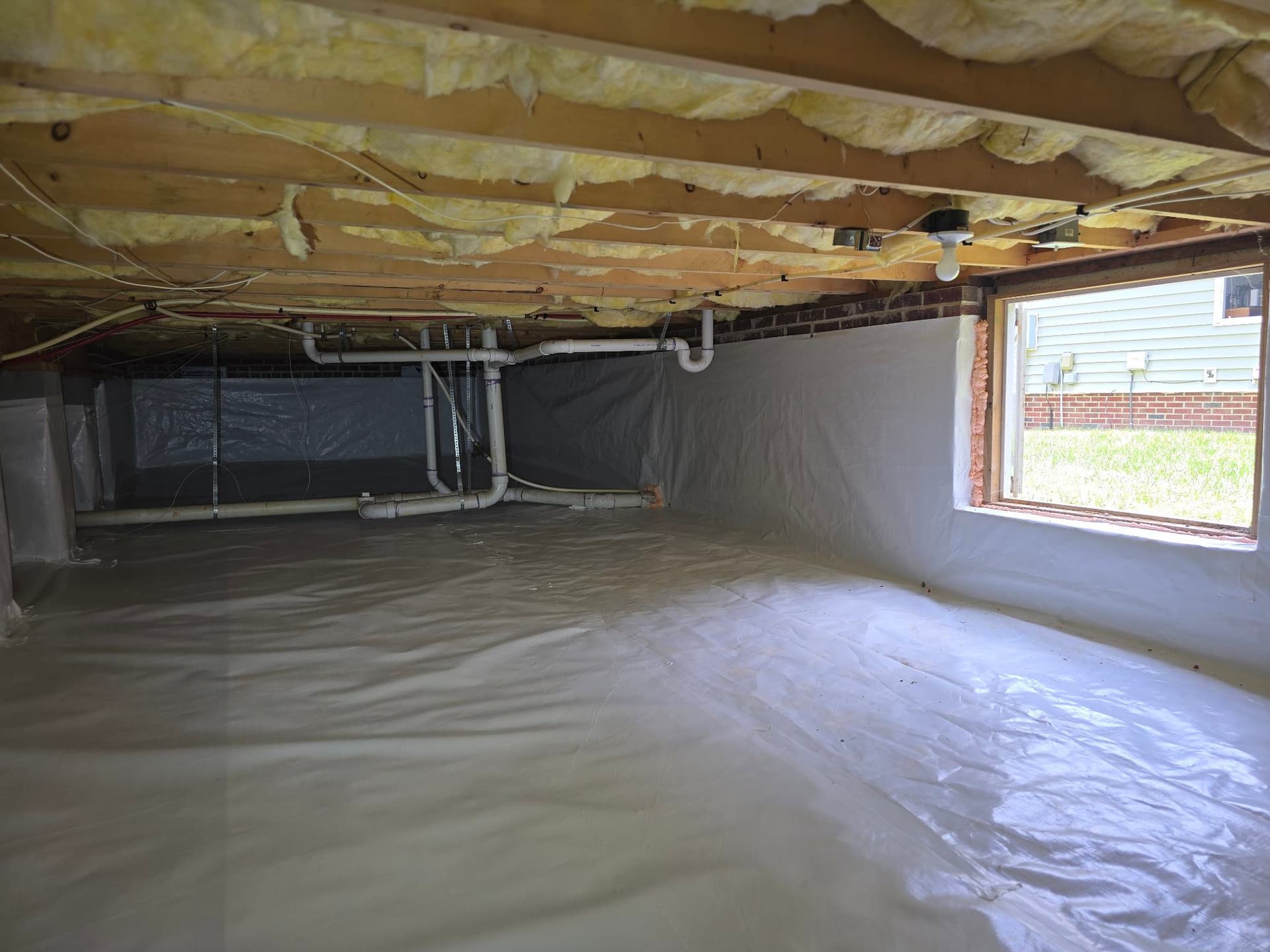 Enhanced Crawl Space with Vapor Barrier
